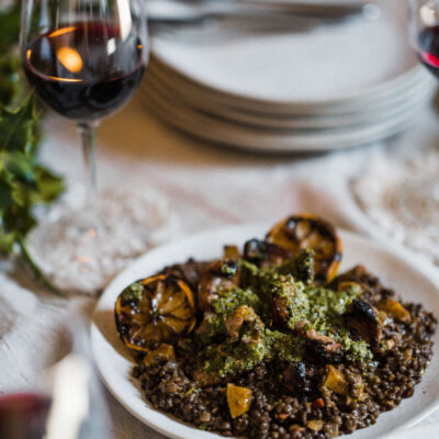 Cotechino with lentils & salsa verde