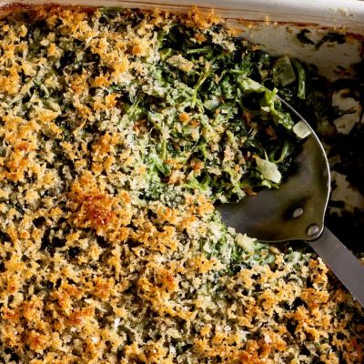 Old Winchester, spinach and brown rice gratin