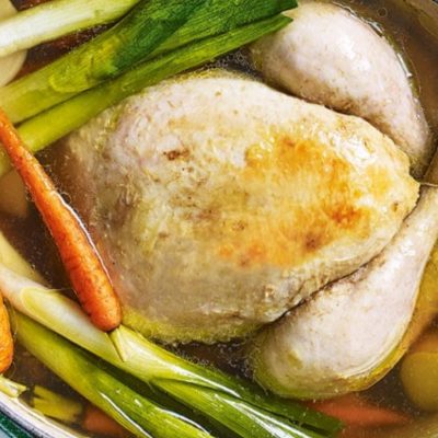 Poached chicken