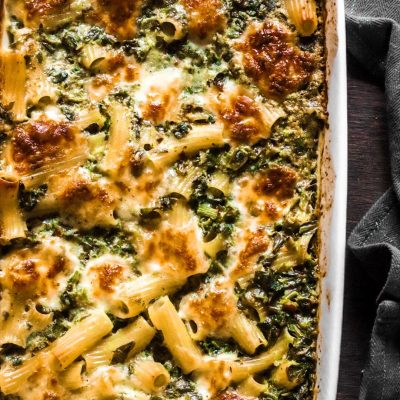 Pasta al forno baked pasta with ricotta and spring vegetables